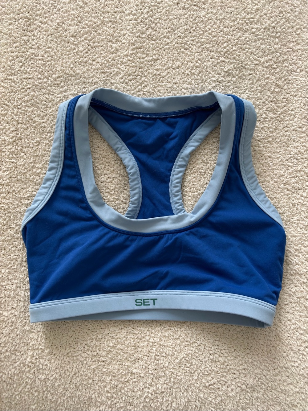 SET Active Blue and Light Blue Racerback Sports Bra